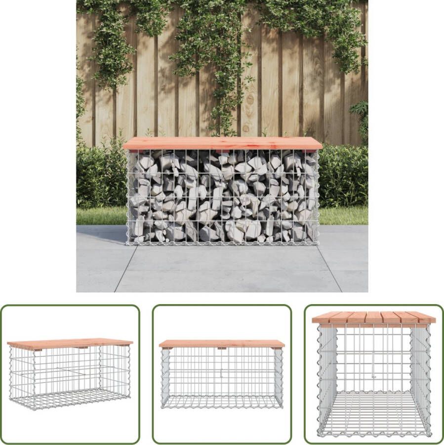 The Living Store Tuinbank Gabion 83 x 44 x 42 cm Massief Douglashout