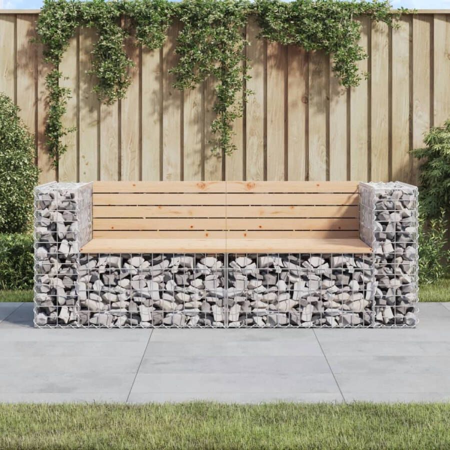 The Living Store Tuinbank Grenenhout Gabion Mand 184x71x65.5 cm