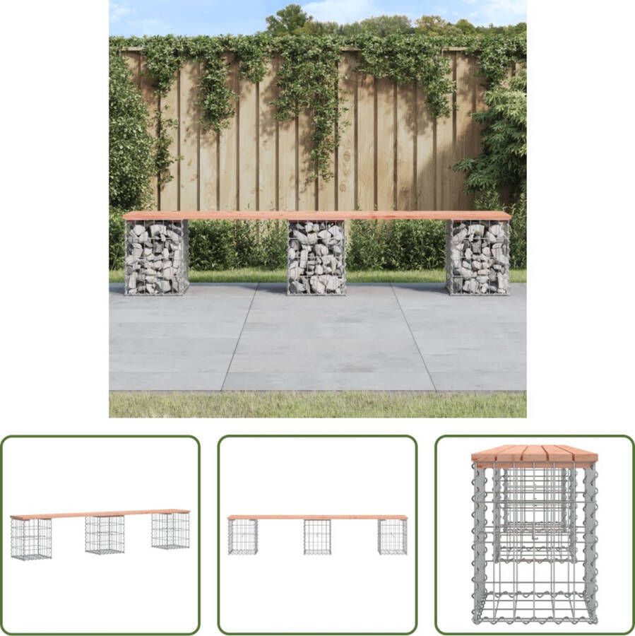 The Living Store Tuinbank Massief douglashout Gegalvaniseerd stalen schanskorf Compact ontwerp Geschikt voor toepassingen Afmetingen- 203x31x42 cm Draagvermogen- 110 kg Montage vereist