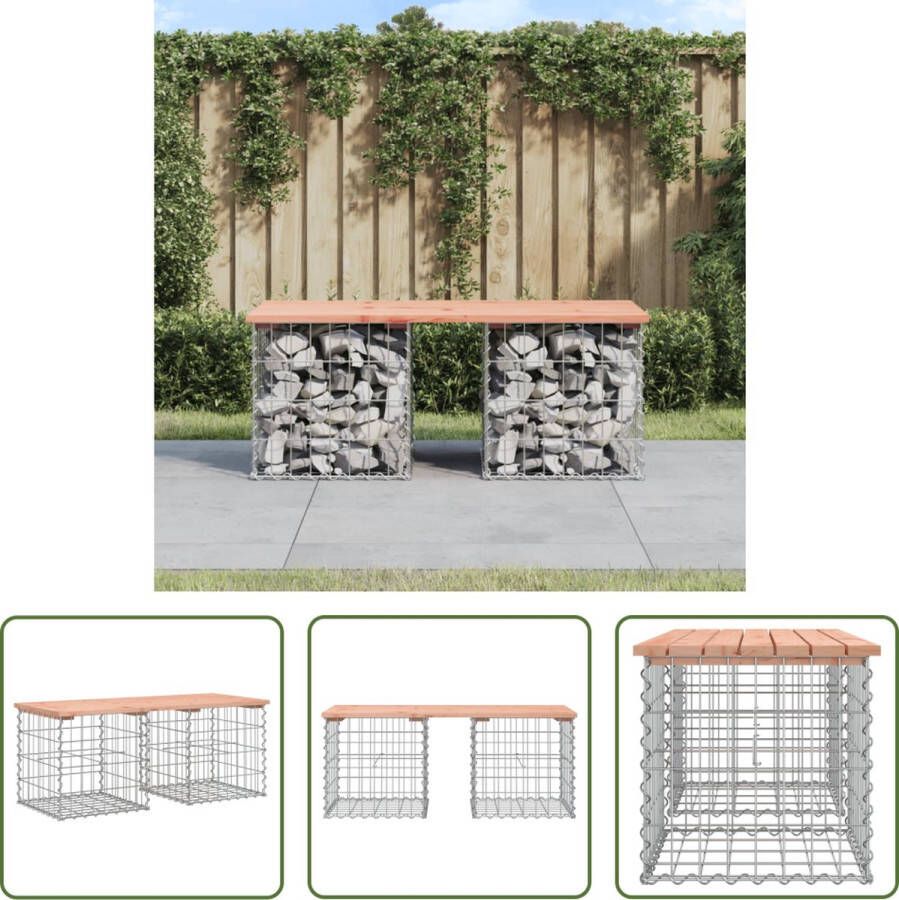 The Living Store Tuinbank Massief douglashout Gegalvaniseerde stalen schanskorfbasis 103 x 44 x 42 cm 110 kg draagvermogen