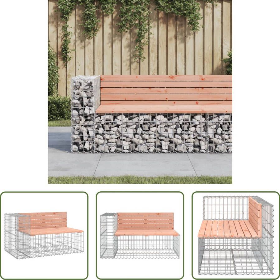 The Living Store Tuinbank Massief douglashout Gegalvaniseerde stalen schanskorfbasis Compact ontwerp 122x71x65.5cm Draagvermogen 110kg Montage vereist