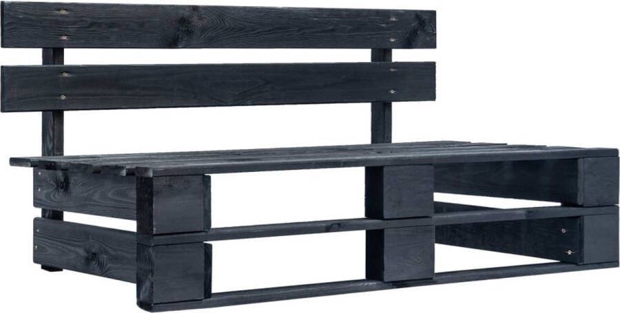 The Living Store Palletbank Geïmpregneerd grenenhout 110 x 65 x 55 cm Zwart