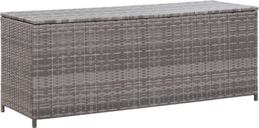 The Living Store Tuinbox 120x50x60 cm poly rattan grijs Opberger