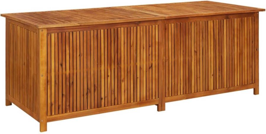 The Living Store Tuinbox Acaciahout 200x80x75cm waterbestendige zak opbergoplossing voor buiten