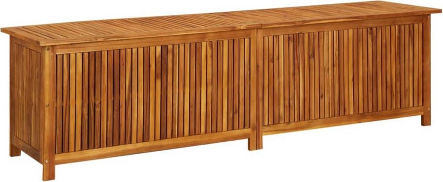The Living Store Tuinbox Acaciahout Opbergkist voor kussens 200x50x58cm Waterbestendige zak Montage vereist