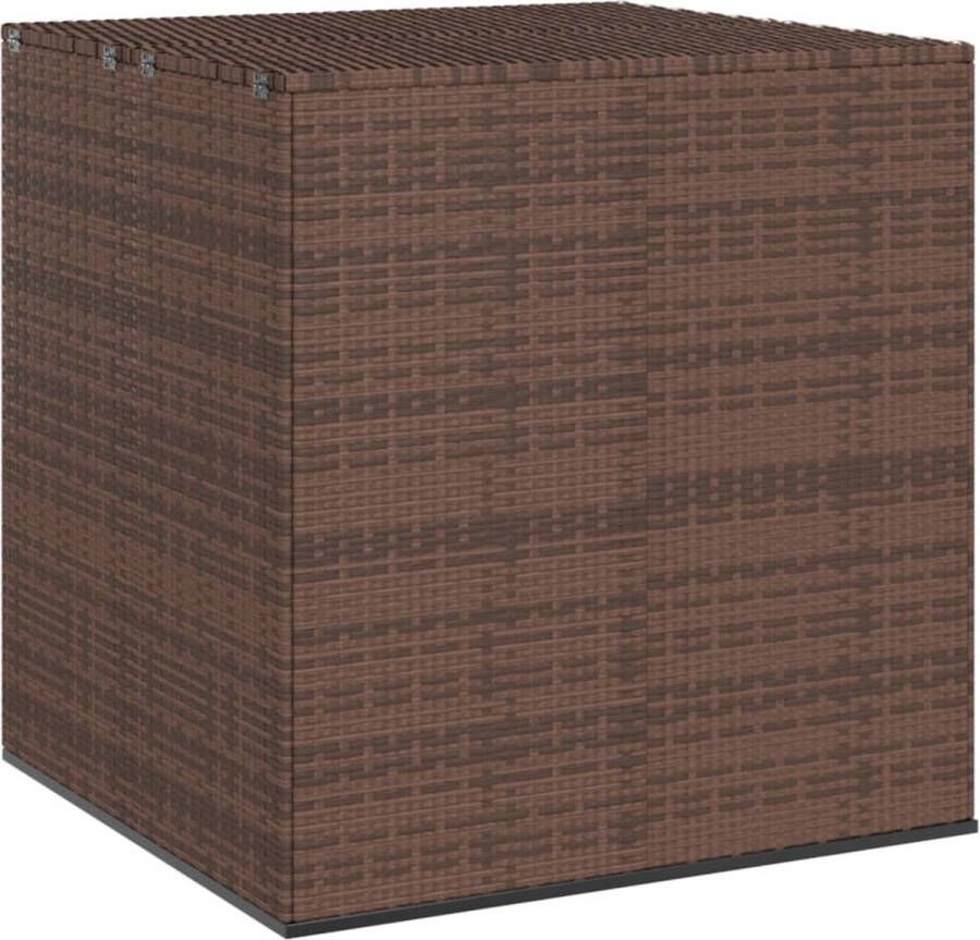 The Living Store Tuinbox bruin 100 x 97.5 x 104 cm PE-rattan gepoedercoat staal