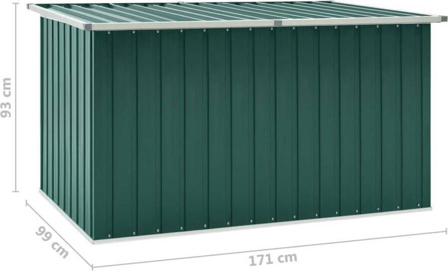 The Living Store Tuinbox Gegalvaniseerd staal Groen 171 x 99 x 93 cm Ruime opbergkist