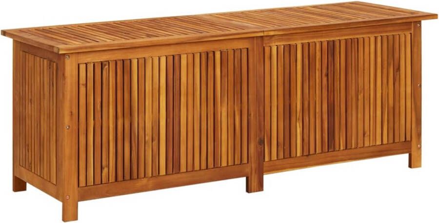 The Living Store Tuinbox Massief acaciahout Waterbestendige zak 150x50x58 cm Opbergkist voor kussens