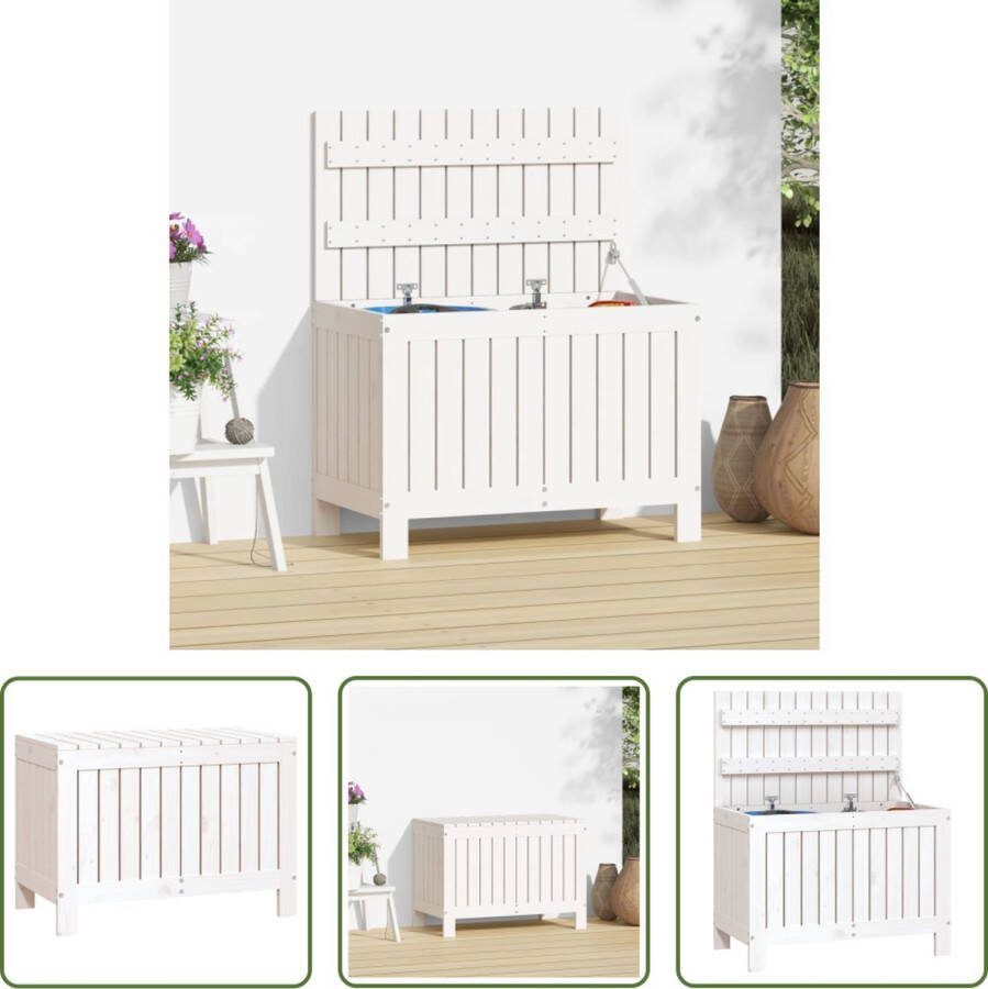The Living Store Tuinbox Massief grenenhout 76 x 42.5 x 54 cm Handig deksel