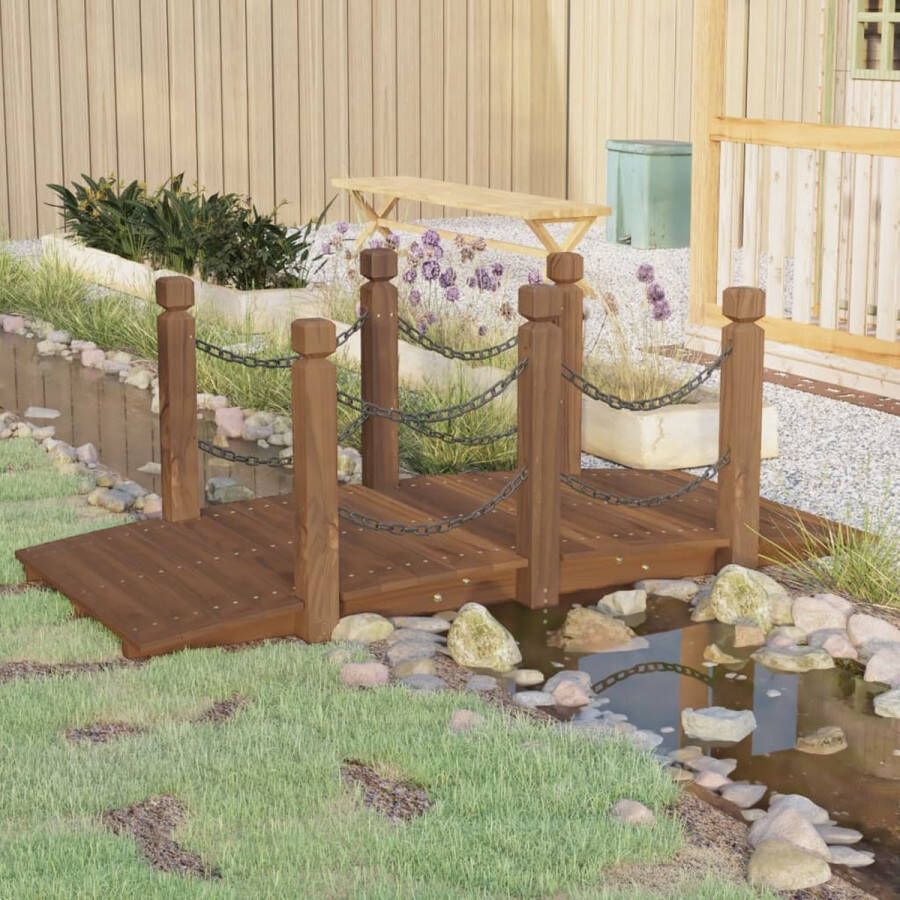 The Living Store Tuinbrug Massief vurenhout 150 x 67 x 56 cm Veilig en duurzaam