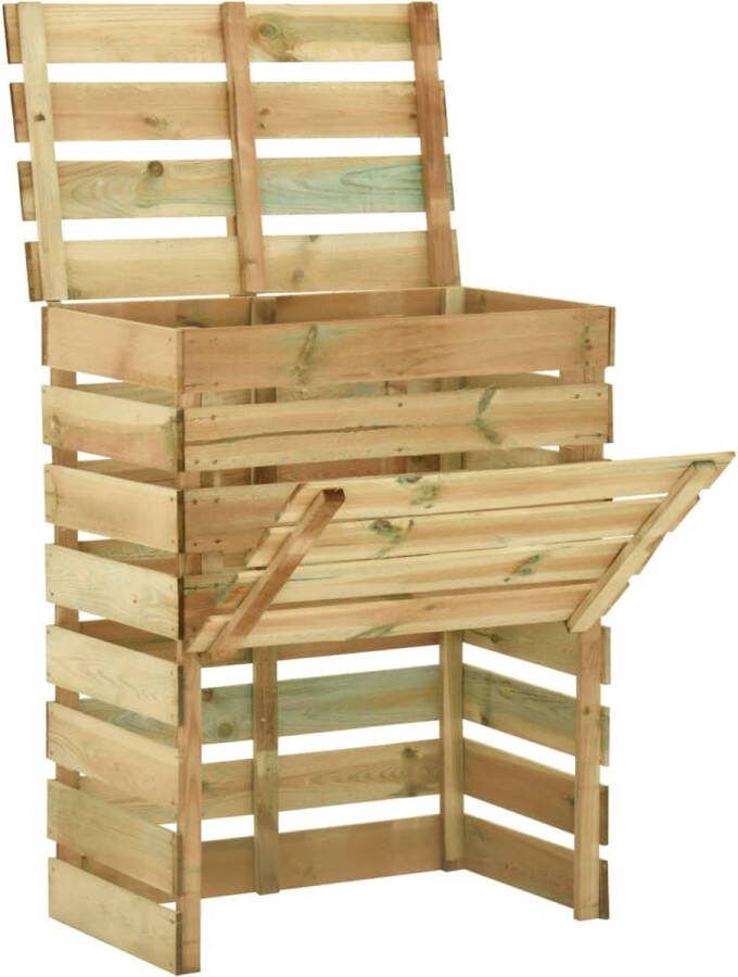 The Living Store Tuincompostbak Grenenhouten 80 x 50 x 100 cm Lattenontwerp