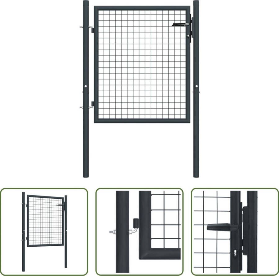 The Living Store Gaaspoort 100x125 cm gegalvaniseerd staal grijs Tuinpoort