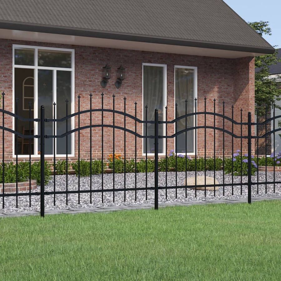 The Living Store Tuinhek Gepoedercoat staal 239x140 cm Veilig en decoratief Inclusief montagematerialen