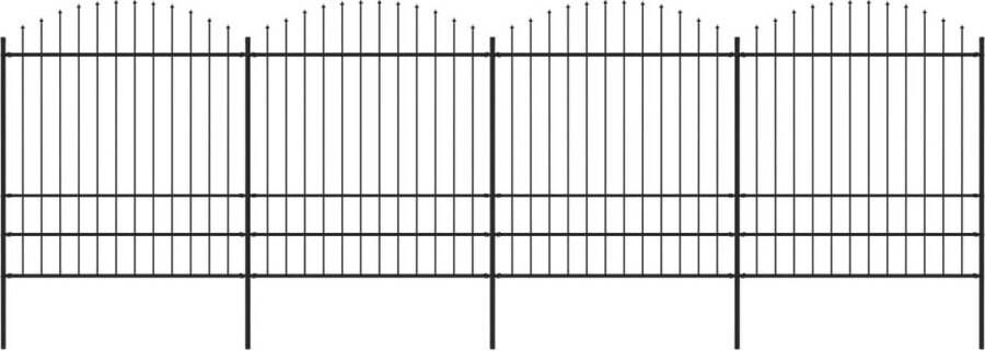 The Living Store Tuinhek Staal 6.8 m Zwart 1.75-2 m hoogte