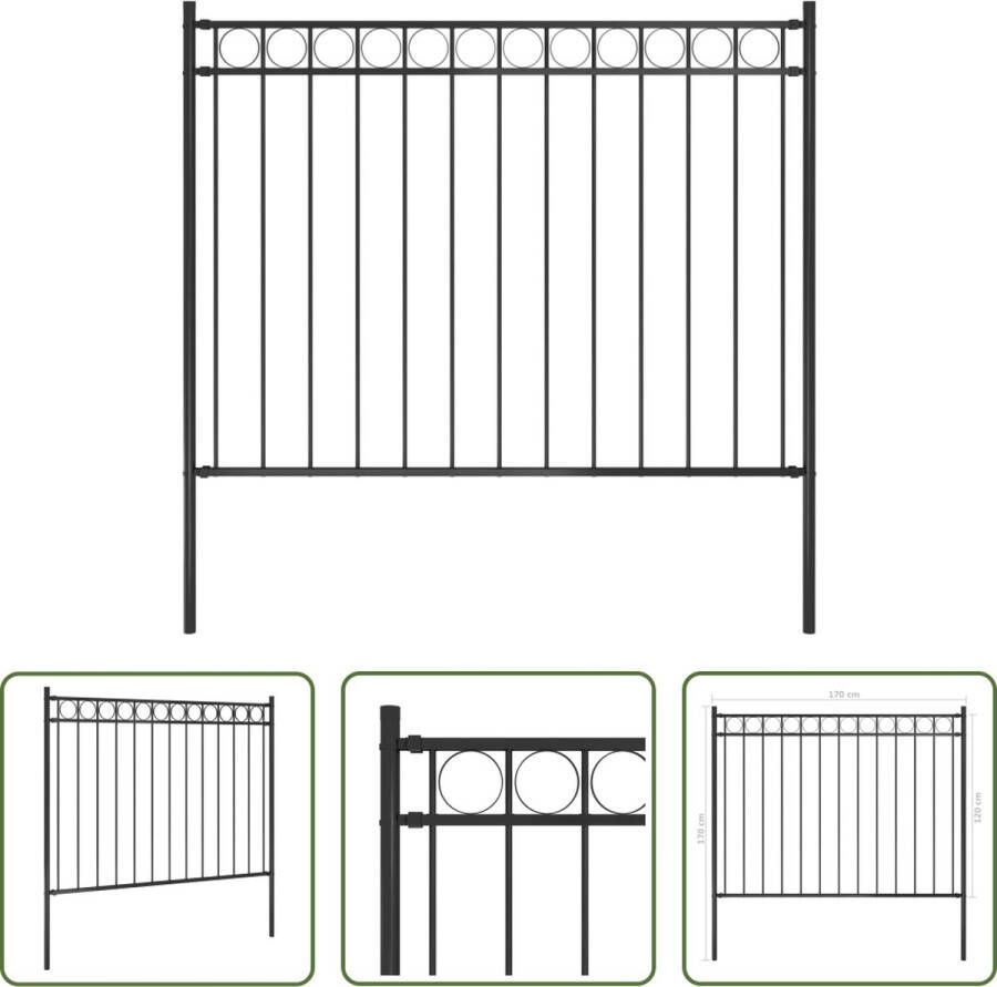 The Living Store Tuinhek Stalen Omheining 170x170cm Cirkel Bovenkant Zwart