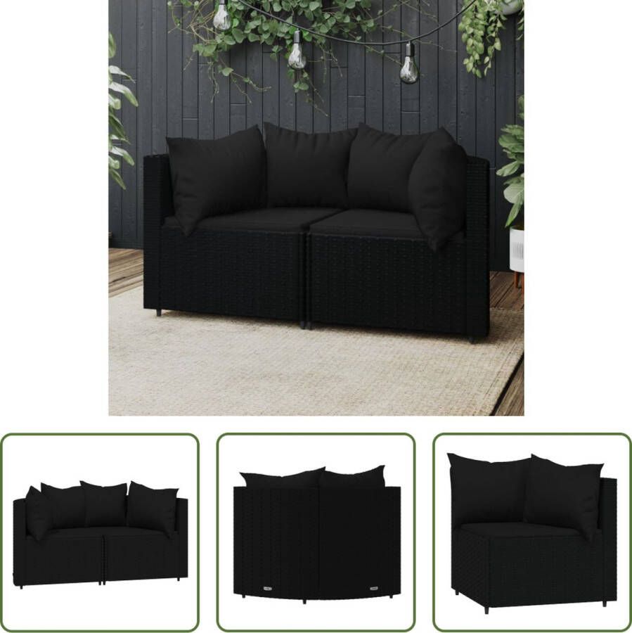 The Living Store Tuinhoekbank Set Trendy Tuinmeubelen Afmetingen- 63 x 63 x 57.5 cm Kleur- Zwart