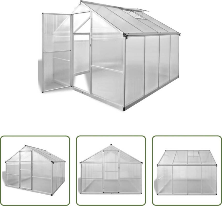 The Living Store Tuinkas 6.05 m² Aluminium frame Polycarbonaat panelen UV-bestendig