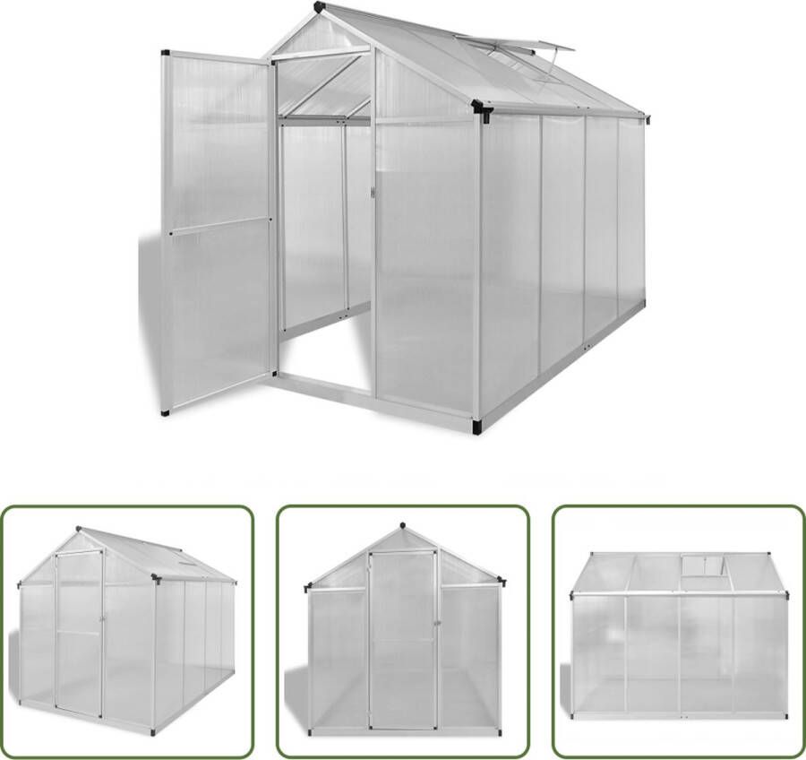 The Living Store Tuinkas Aluminium 4.6 m² Dubbelwandige polycarbonaat panelen UV-bestendig Warmte-isolerend