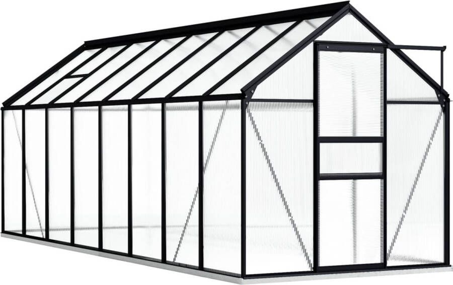 The Living Store Tuinkas Aluminium Polycarbonaat 190 x 490 x 132 202 cm 9.31 m² 15.548 m³