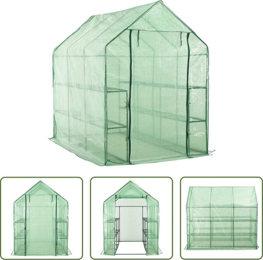 The Living Store Tuinkas Compacte Inloopkas 143x214x196 cm Groen