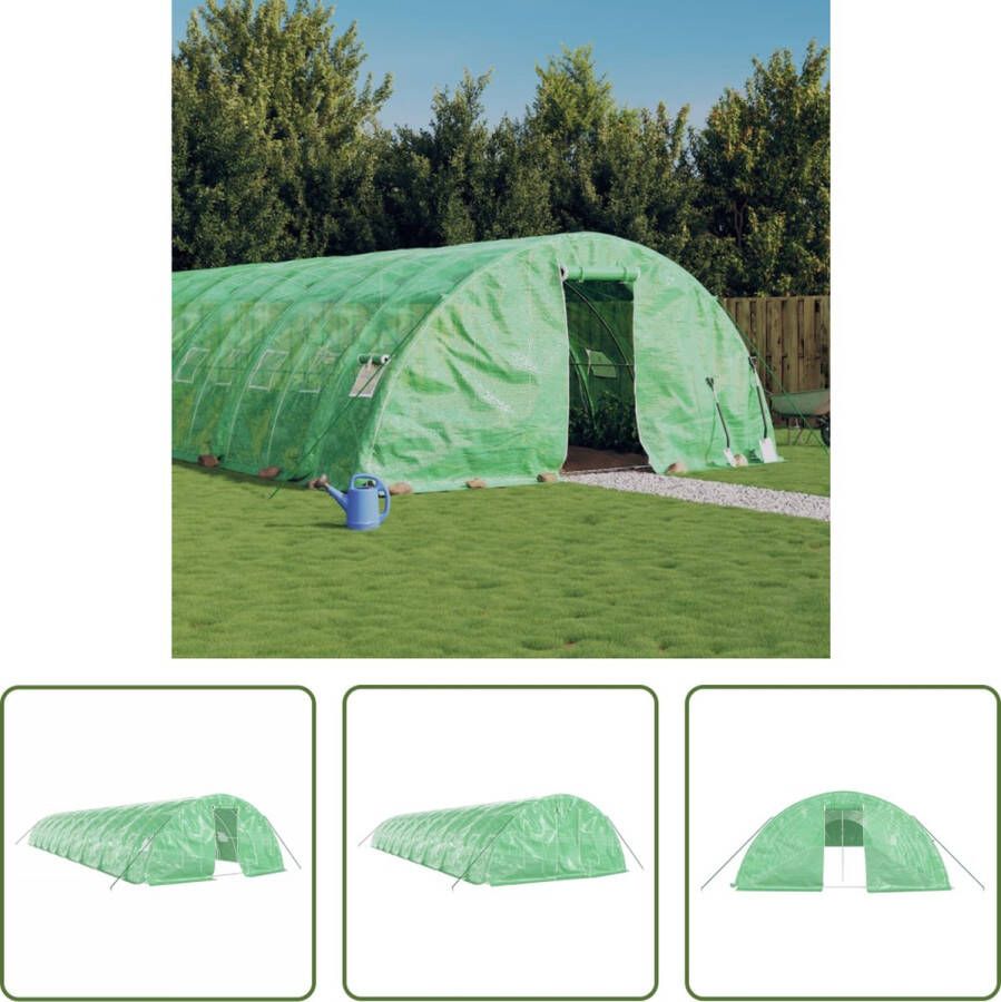 The Living Store Tuinkas Gegalvaniseerd Staal 18 x 5 x 2.3 m PE Groen