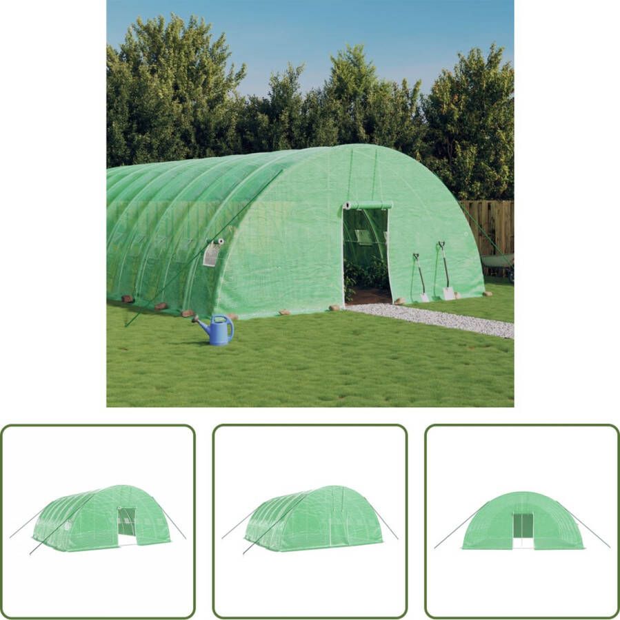 The Living Store Tuinkas Groen 6x6x2.85m PE Staal 140 g m² Met 2 ritsen Montage vereist