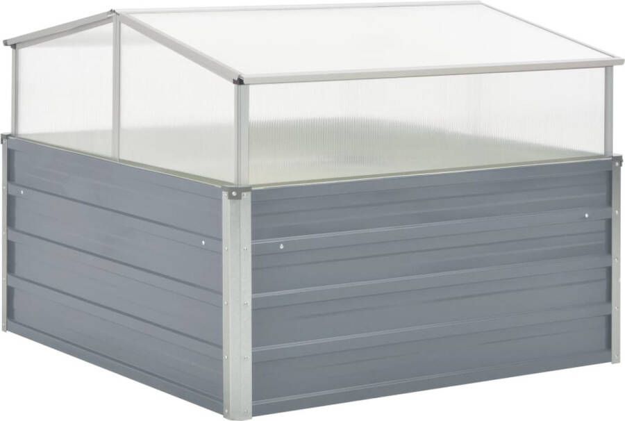 The Living Store Tuinkas PC en Gegalvaniseerd Staal 100x100x85 cm Grijs