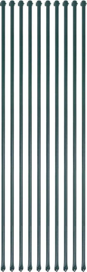 The Living Store Tuinpalen Metaal 1.5 m Groen Set van 1
