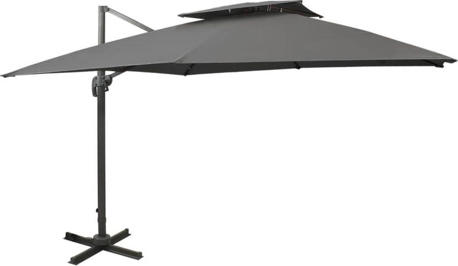 The Living Store Tuinparasol 300 x 300 x 258 cm Antraciet UV-beschermend Aluminium