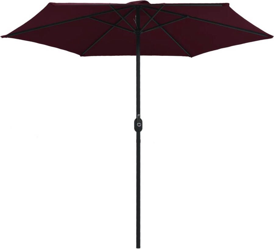 The Living Store Tuinparasol Bordeauxrood 270 x 246 cm (ø x H) Met UV-beschermend doek Aluminium paal Montage vereist