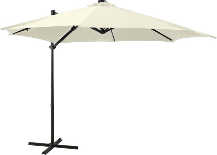 The Living Store Tuinparasol LED-verlichting Zand 300 x 238 cm (ø x H)