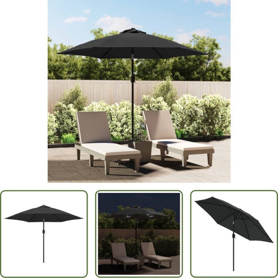 The Living Store Tuinparasol Zonbescherming 300 x 225 cm LED-verlichting Antraciet