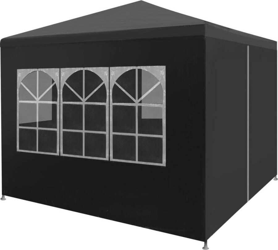 The Living Store Tuinpaviljoen 3x3x2.55m Antraciet UV- en Waterbestendig