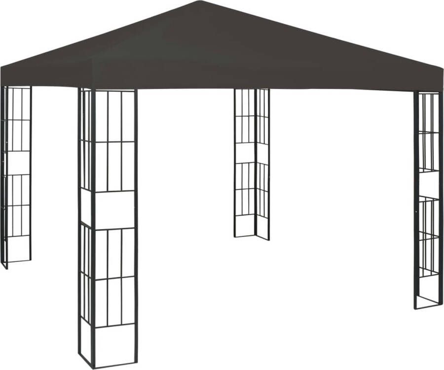 The Living Store Tuinpaviljoen 3x3x2.6m antraciet zwart