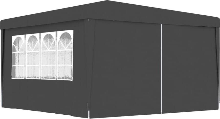 The Living Store Partytent met zijwanden professioneel 90 g m² 4x4 m antraciet Tuinprieel