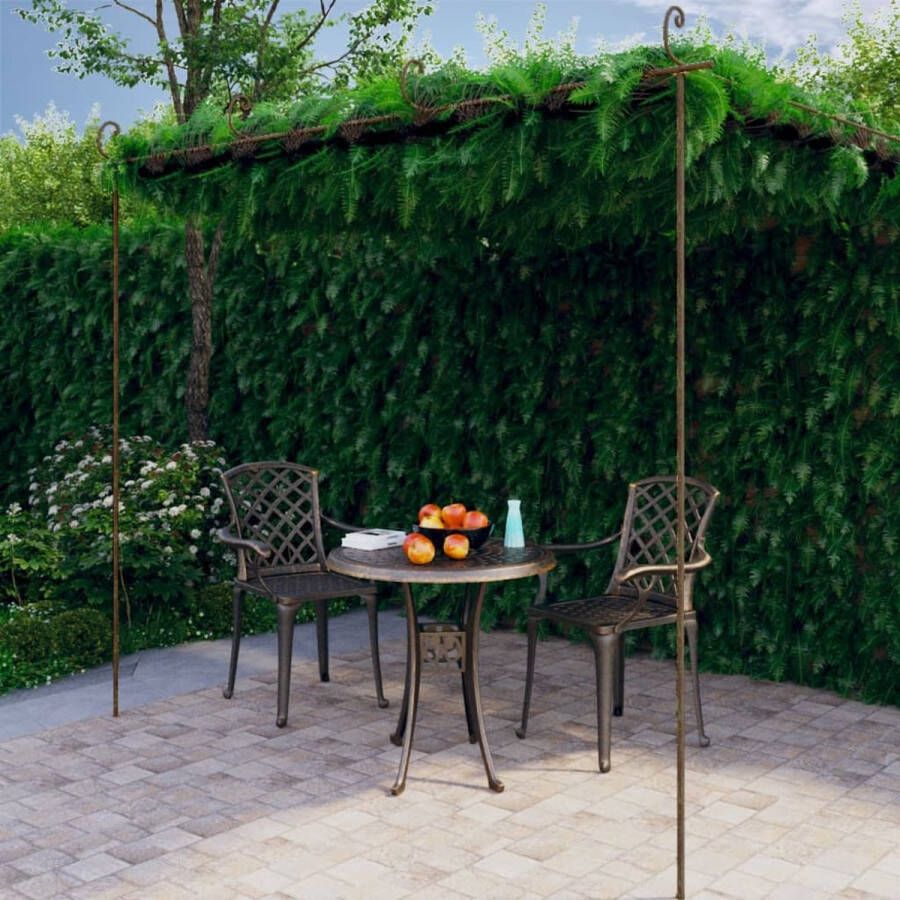 The Living Store Tuinpergola Smeedijzer 4 x 3 x 2.2 2.5 m Antiekbruin Montage vereist