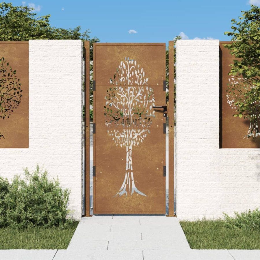 The Living Store Tuinpoort 105x180 cm Roestig Cortenstaal Lasergesneden ontwerp