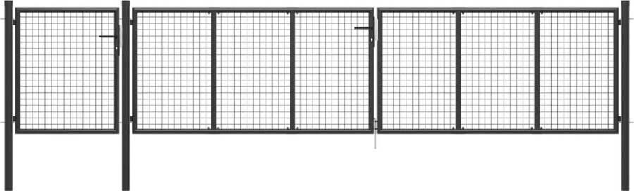 The Living Store Tuinpoort antraciet staal 500x150 cm inclusief slot