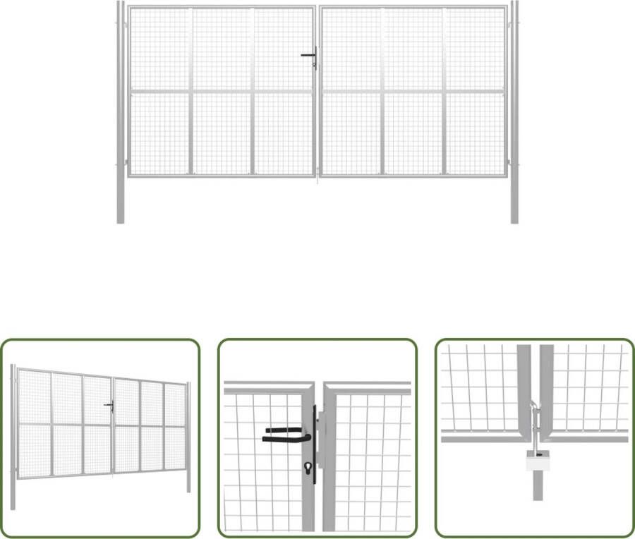 The Living Store Tuinpoort Gazen hekpoort Afmetingen- 415 x 225 cm Gehard staal