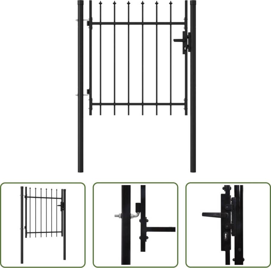 The Living Store Tuinpoort Gepoedercoat staal 100 x 150 cm Zwart