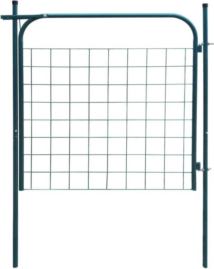 The Living Store Tuinpoort Groen 100x150 cm Gegalvaniseerd staal
