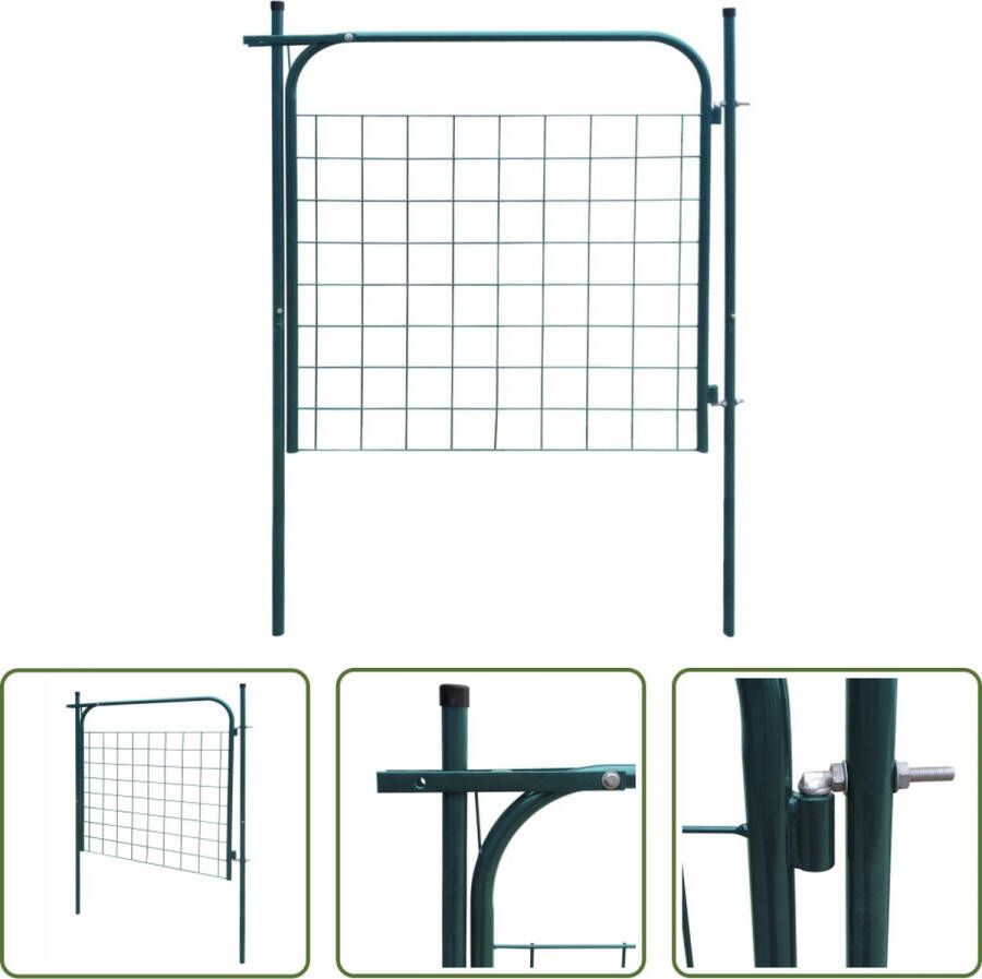 The Living Store Tuinpoort Groen 100x150 cm Gegalvaniseerd staal