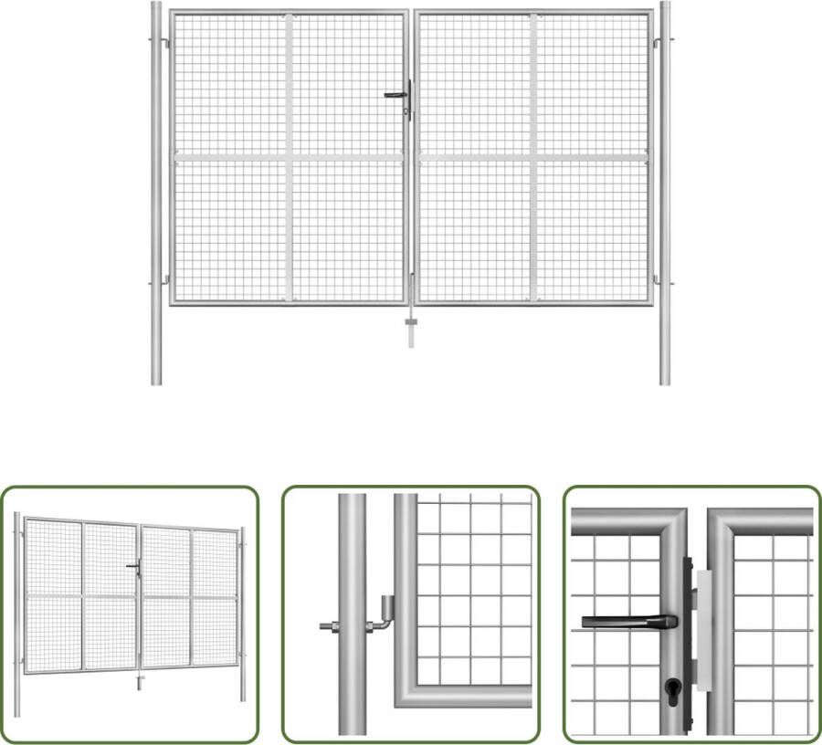 The Living Store Tuinpoort Klassiek Staal 306 x 200 cm (B x H) Zilver