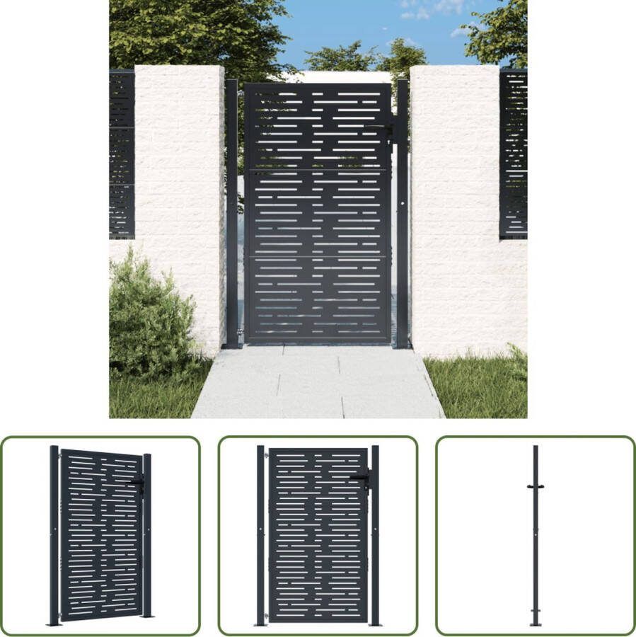 The Living Store Tuinpoort Luxe Stalen Poort 105 x 130 cm Antraciet