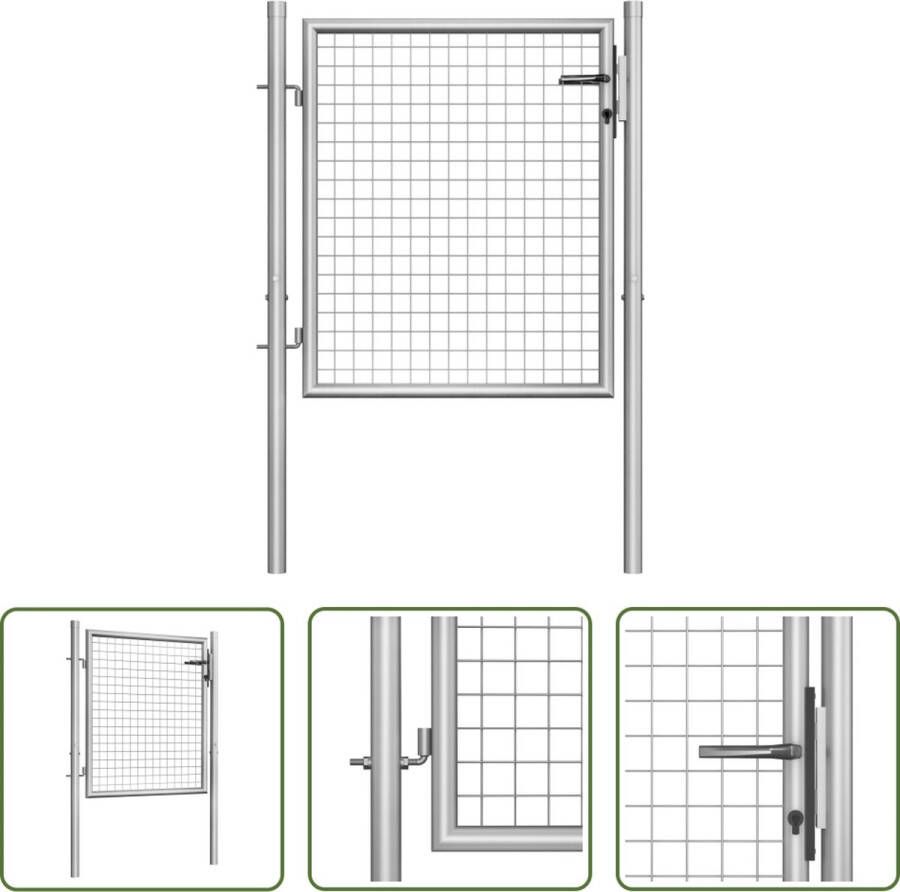 The Living Store Tuinpoort Robuust Gegalvaniseerd Staal 105 x 125 cm Trendy en Corrosiebestendig