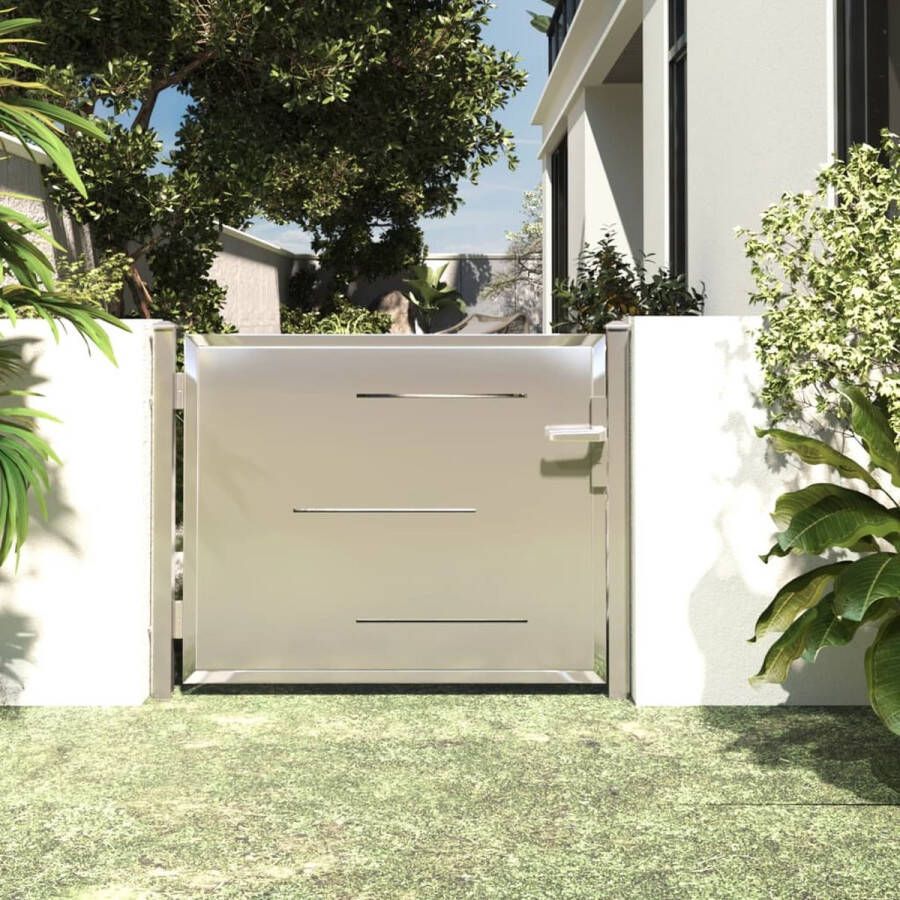 The Living Store Tuinpoort RVS 100 x 75 cm Met slot