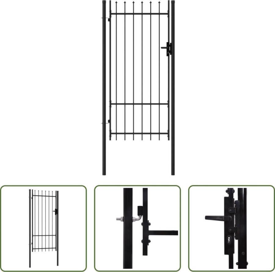 The Living Store Tuinpoort Staal 100x250cm Zwart