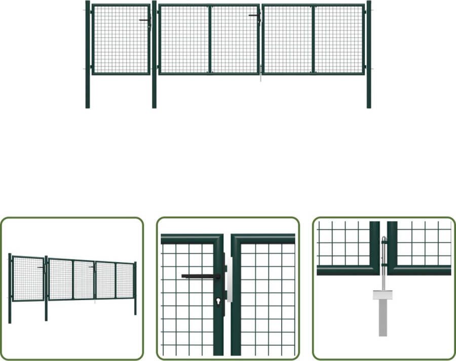 The Living Store Tuinpoort Staal 400 x 125 cm Groen