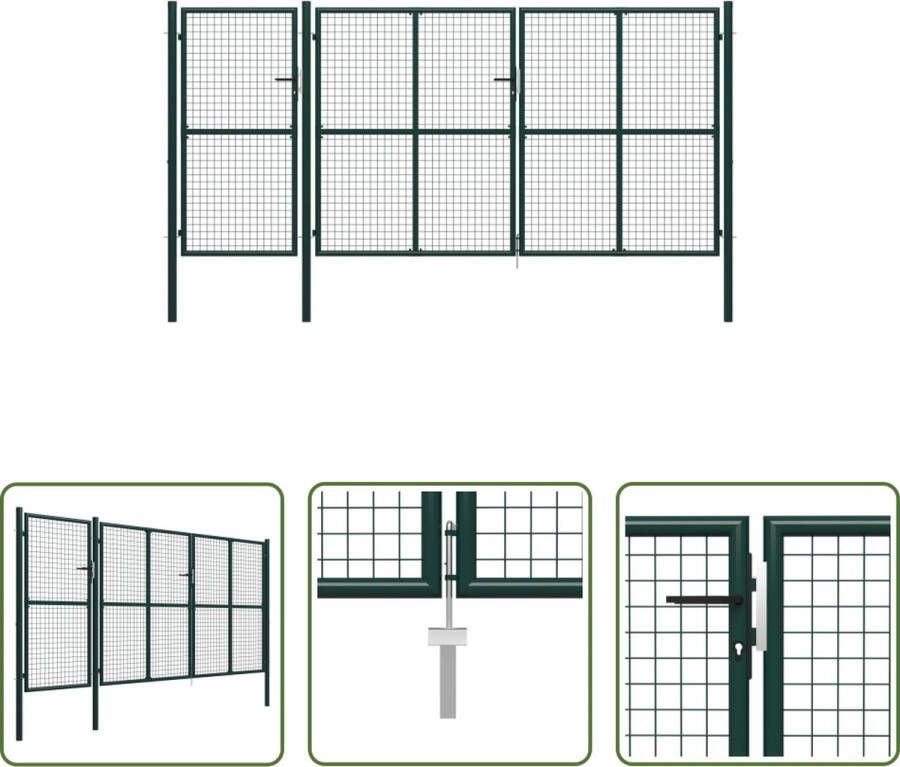 The Living Store Tuinpoort Staal 400x200 cm Groen