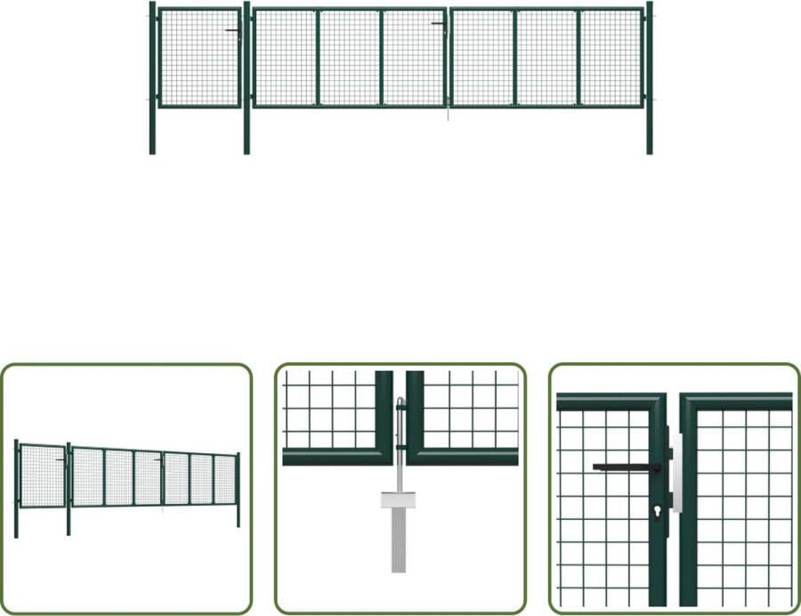 The Living Store Tuinpoort Staal 500x150cm Groen